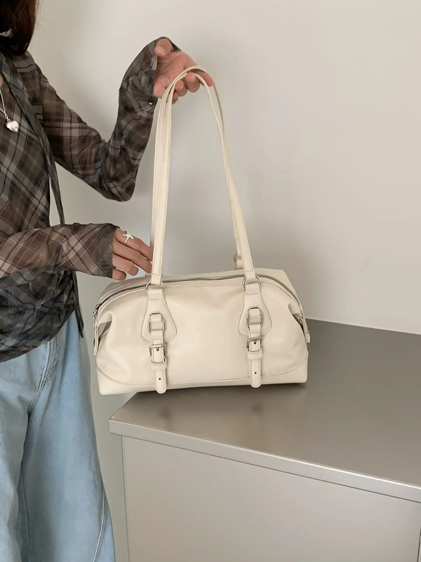 Korean Style Unique Underarm Bag, 2026 Spring Summer New Fashion Bowling Ball Bag, Casual Bags, Versatile Large Capacity Shoulder Bag, Handbag Shoulder Purse, Crossbody Clutch Purse