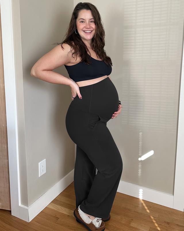 G4Free Maternity Wide Leg Pants for Comfortable Pregnancy Pregnant Prenatal