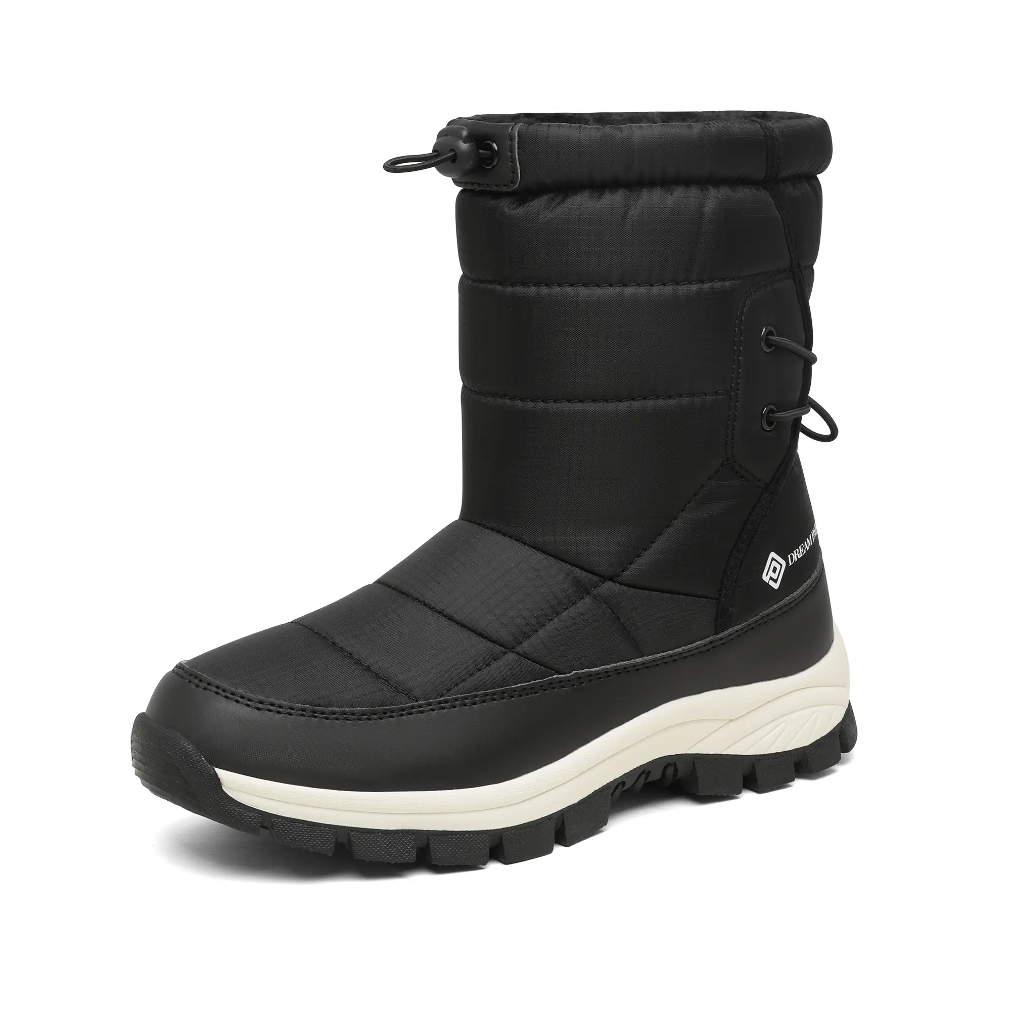 Dream Pairs Women's Mid-Calf Snow Boots, Waterproof Lace-up Winter Footwear with Thick Insulation and Non-Slip Sole, Wear-Resistant Sole