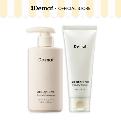 [De:maf Official] Gentle Double Cleanser Duo | Milk Cleanser + Rice Jelly Cleanser | Low-Irritation Deep Cleansing