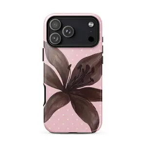 Blush mocha tiger lily iphone case