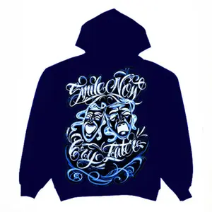 Smile Now Cry Late Airbrushed Hoodie, graphic tees chicanos clothing, gangsster Tattoo Sweatshirt, Hoodie, Shirt, Tops Cotton Fabric, women men gift, graphic tee