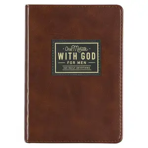 One Minute with God for Men – 365 Devotions, Daily Devotional Journal, Inspirational Daily Reflections Book with Faux Leather Cover and Perfect Gift for Christian Men