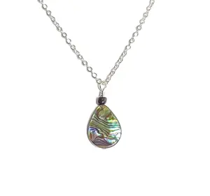 Abalone Shell Teardrop Pendant Necklace
