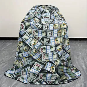 Luxury Money Print Barber Cape - Fashion Anti-Static Non-Stick Design, Salon Grade Extra Large Hairdressing Cape, Essential Stylist Tool for Professionals, Barber Equipment