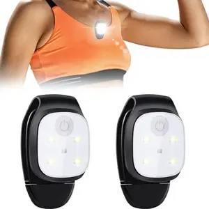 Clip-On Flashlight with 4 Lighting Modes, USB Rechargeable Night Running Light, Safety Warning LED Lamp, Portable Mini Clothes Clip Light