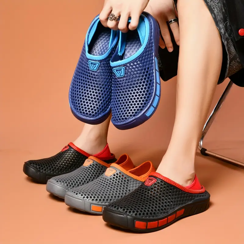 Male Classic EVA Slides Clogs - Non Slip Bottom, Lightweight Slip On Casual Flat Slippers with Round Toe, Soft Insole, All Seasons Outdoor Footwear for Garden, Beach, Fashionable Soft Slippers, Female, Women, Outdoors