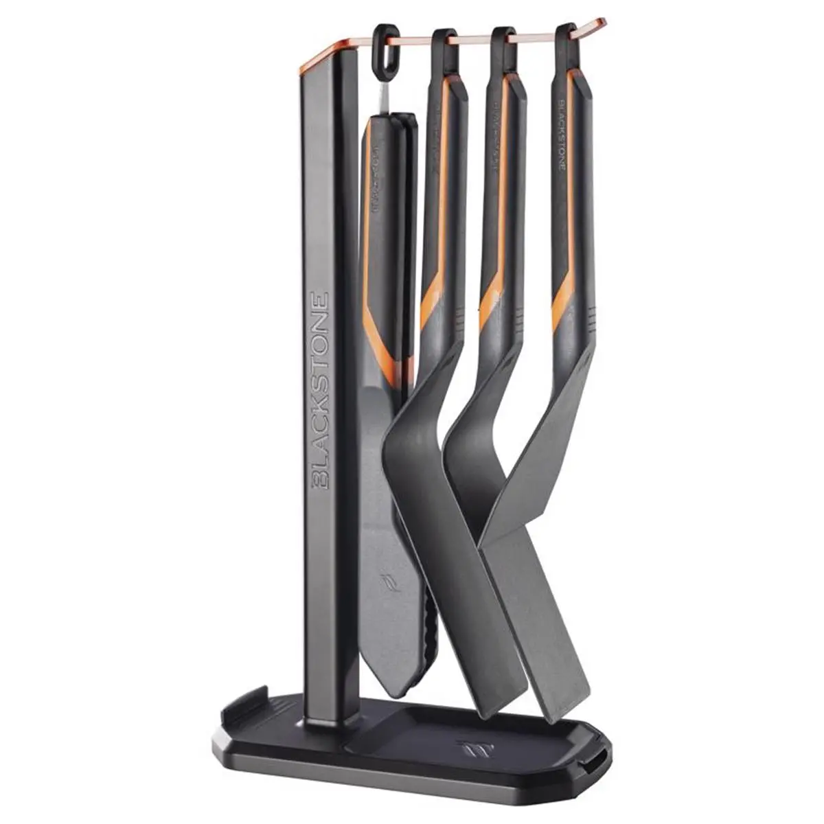 BLACKSTONE Black Rubber Barbecue Utensils Kit - 3.26lbs Grilling Equipment with Multiple Essential Tools for Outdoor Use