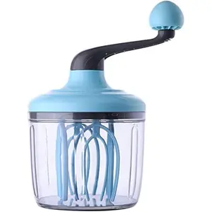 Egg Whisk &Separators Plastic Hand Crank Push Whisk Blender for Home - Versatile Tool for Egg Beater, Milk Frother, Hand Push Mixer Stirrer - Kitchen Utensil for Blending, Whisking, Beating