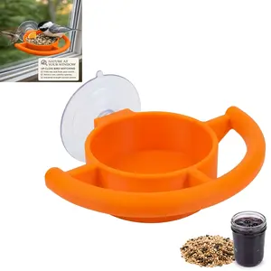 Bird Feeder Window Suction Cup Holder, 3D Printed Bird Food Tray, Outdoor Garden Wildlife Observation, Weatherproof and Easy to Clean, Gift for Bird Lovers