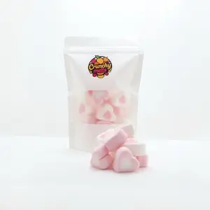Crunchy Melts Freeze Dried Marshmallows Heart Shape - Sweet Candy Bonbon Treats Melts in Your Mouth Snack