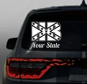 UPDATED LISTING.. HB Holler Boy, Creek Squad. Flag style, Vinyl Window Decal - Universal Car Sticker for Vehicle Windows, Boats, RVs, Office Desks & Laptops - Stylish Car Merch & Car Accessories - All 50 States Available