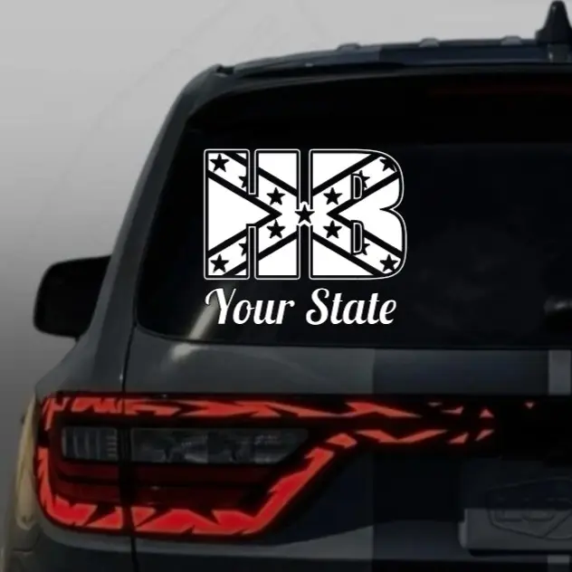 UPDATED LISTING.. HB Holler Boy, Creek Squad. X-Flag style, Vinyl Window Decal - Universal Car Sticker for Vehicle Windows, Boats, RVs, Office Desks & Laptops - Stylish Car Merch & Car Accessories - All 50 States Available