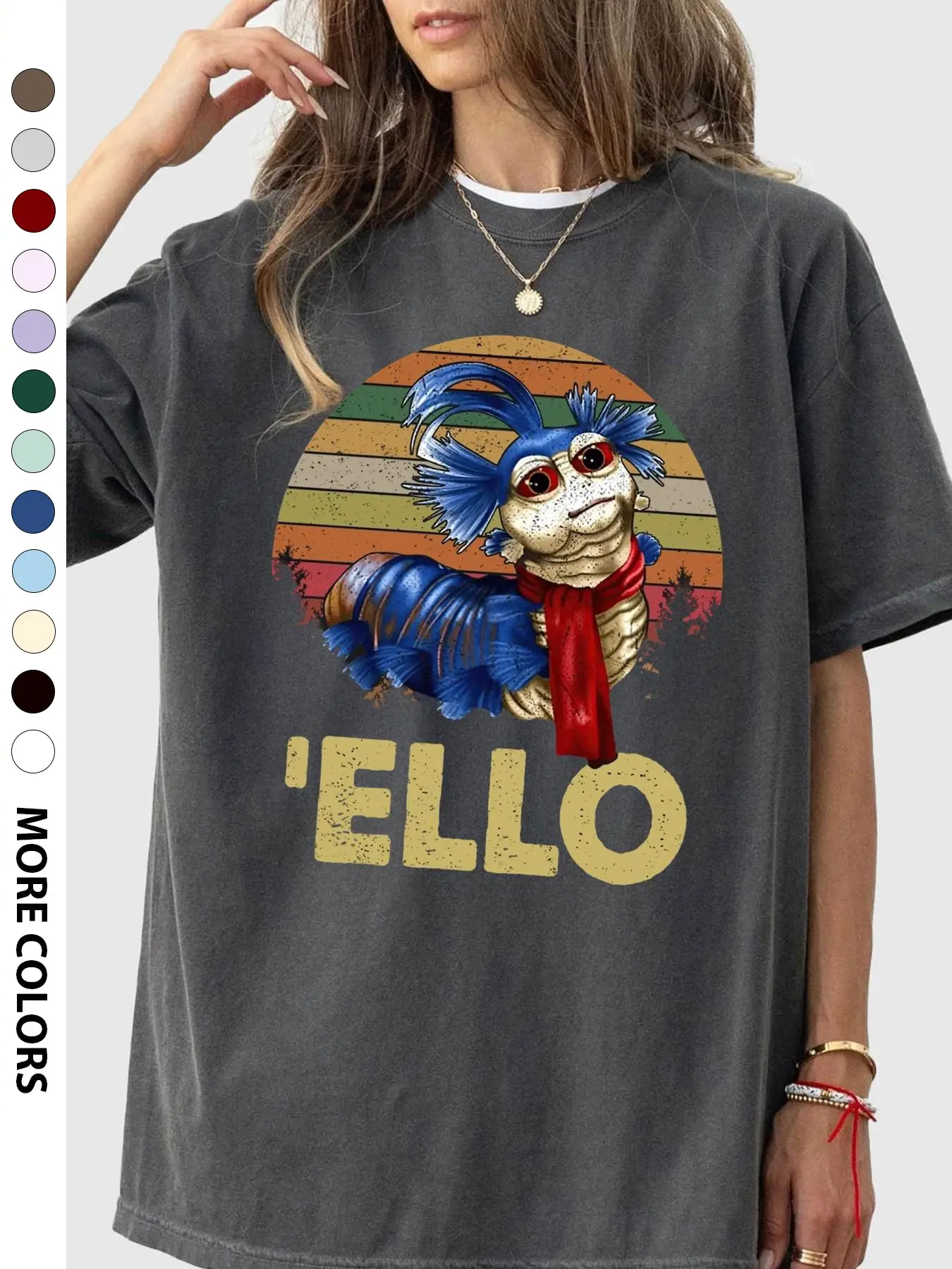Ello Worm Labyrinth Funny Vintage T-Shirt, Womenswear Casual T-Shirt, Vintage Shirt