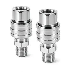 2PCS 1/4" Stainless Steel Quick Connect Coupler for Airless Paint Sprayer, High Pressure Hose to Machine Connector