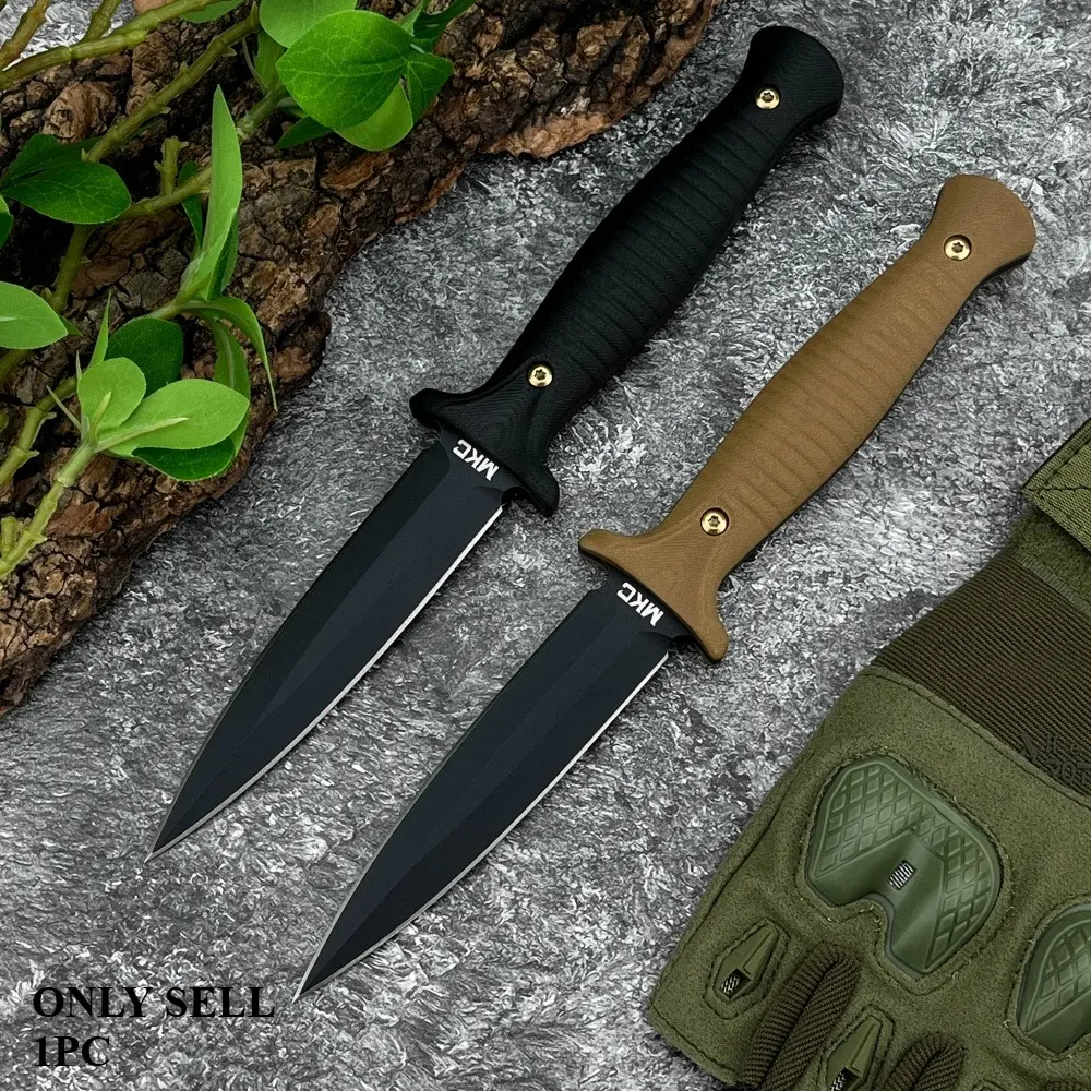 Available in Two Colors with A Sheath, Fixed-blade Knife with High-hardness 9Cr13Mov Blade and G10 Handle, Everyday Carry (EDC) Survival, Hiking, and Outdoor Knife, Ideal for Fishing, Cutting Tasks, Outdoor Survival Supplies