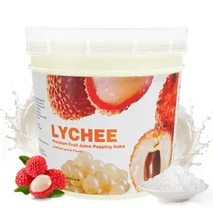 T&Tea Lychee Popping Boba Pearls 2.76 LB, Vegan Bursting Boba Pearls for Bubble Tea, Beverages, Shakes, Desserts, Smoothies & Ice Cream Topping