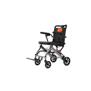 GARVEE Portable Folding Wheelchair with Handbrake, Ultra-Lightweight Travel Wheelchair Designed for Elderly and Users Needing Mobility Assistance