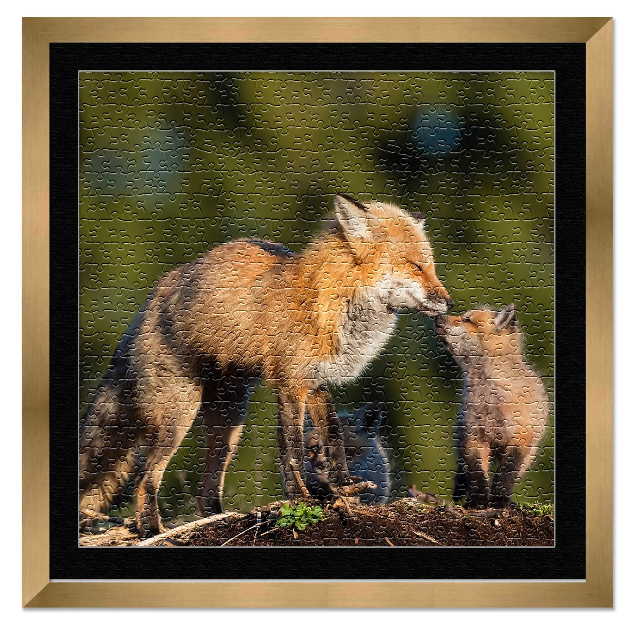 20x20 Jigsaw Puzzle Frame Kit - Kit Includes Puzzle Glue Sheets, Bronze Wood Puzzle Frame with Black Mat, UV Acrylic, Backing,, Hanging Hardware