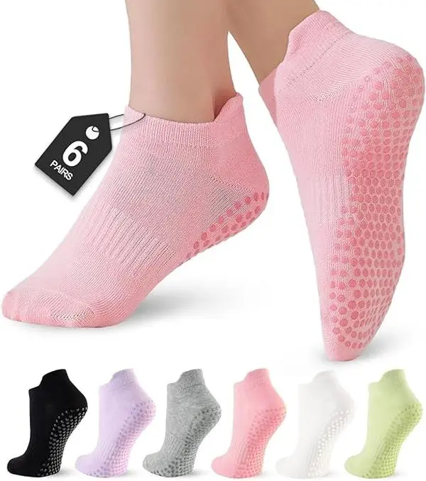 6 Pairs Sports No Show Socks for Men and Women, Low Cut Ankle Socks with Terry Sole, Breathable Moisture Wicking Athletic Socks for Daily Wear