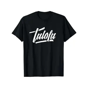 Men's Talofa Samoa T-Shirt - Heavyweight 180gsm Cotton Crewneck Tee, Black/White Graphic Shirt for Streetwear & Everyday Casual Outfits - Machine Washable Sizes S-XXXL, Weekend Attire, Trendy Design, Breathable   Shortsleeve Round Neck Tropical Tshirt
