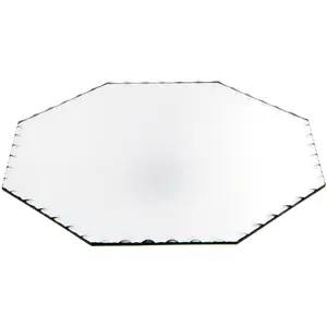 Plymor 10" Octagon, 3mm Thick Beveled Scalloped Glass Mirror