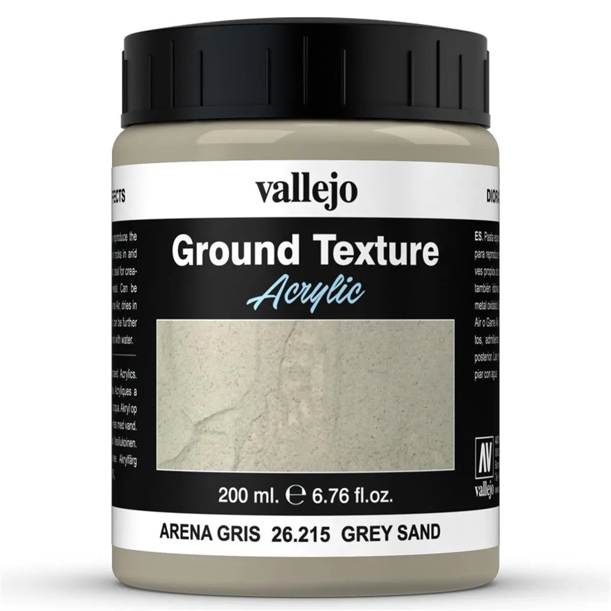 212 MAIN Acrylicos Vallejo 200ml Diorama Effects Ground Paint - Grey Sandy Paste, Realistic Look, Rough Texture, Terrain Effect for Office & School Creative Projects