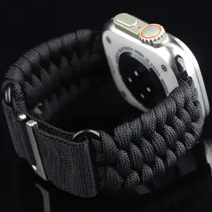 Adjustable Nylon Watch Band for Apple Watch Series 11/10/9/8/7/se/6/5/4 Ultra, Outdoor Sports Strap, Men's iWatch Band 49mm 46mm 45mm 44mm 42mm 41mm 40mm