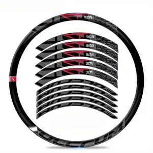 2D flat sticker New 10 pieces/sheet carbon fiber rim sticker, suitable for road wheel sets, FR4 disc brake decorative sticker, Car Decals