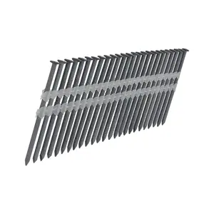 Framing Nails, 0.131 Diameter x 3 Inches, 21 Degree Plastic Collated Hot Dipped Galvanized Ring Shank Full Round Head, TDG Exterior Grade, Compatible with Most Framing Nailers - 2000 Count