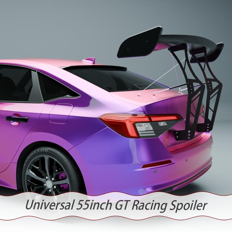 MUTUSAISI Universal 55inch GT Racing Spoiler Chassis Mount Trunk Wing Accessories for Most Vehicles MUTUSAISI Universal 55inch GT Racing Spoiler Chassis Mount Trunk Wing Accessories for Most Vehicles