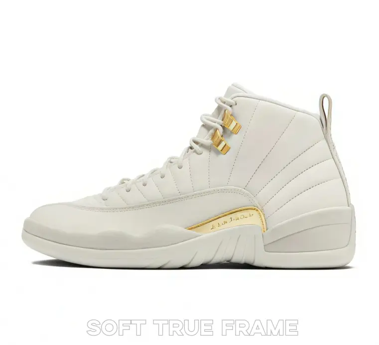 Off-White & Metallic Gold High-Top Basketball Shoes | Leather Panelled Cushioned Retro Sneakers