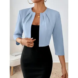 Women's fashionable pleated collar sports jacket