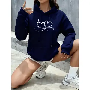 Women's Elegant Hooded Long Sleeve Casual Loose Fit Ribbed Tops - Polyester Fabric Cute Tops for Women, 6 Color Options