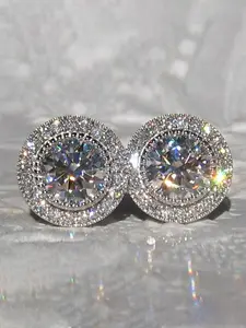 Fashionable Sparkling Zirconia Decorated Earrings, Stud Earring Jewelry, Fashion Jewelry for Party, Daily Clothing Decor, Trendy All-match & Exquisite Jewelry for Birthday Gift