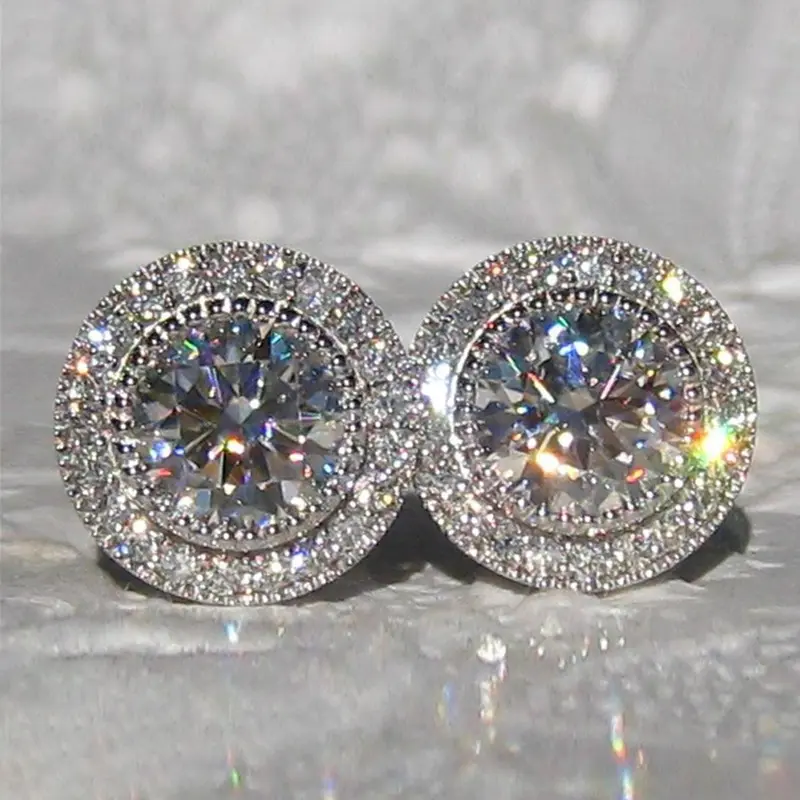 Fashionable Sparkling Zirconia Decorated Earrings, Stud Earring Jewelry, stylish jewelry, earrings studs, Fashion Jewelry for Party, Daily Clothing Decor, Trendy All-match & Exquisite Jewelry for Birthday Gift, Shining Earrings