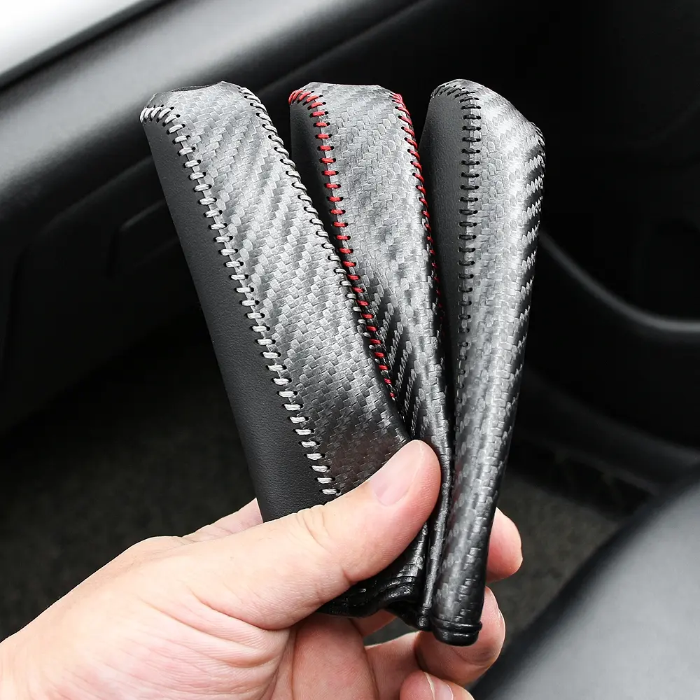 Car Handbrake Handle Cover PU Leather Non-Slip Design Stitched Universal Easy Installation Durable Protection for Cars, Car Interior Accessory, Car Accessories
