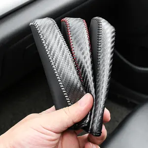 Car Handbrake Handle Cover PU Leather Non-Slip Design Stitched Universal Easy Installation Durable Protection for Cars, Car Accessory