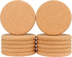 Cork Coasters Drinks 12 Pack 0.4 Ultra Thick 3.9 Diameter Febwind Large Coaster Drink Absorbent Heat Resistant Round Edge