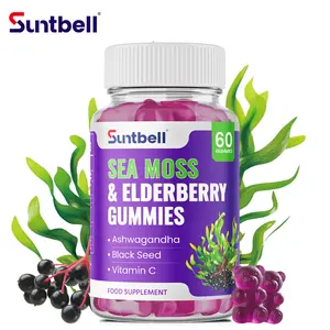 Multi-Mineral Sea Moss Gummies - With Black Elderberry、Ashwagandha、Black Seed、Vitamin C、Zinc - Grape flavor -  Healthycare Dietary