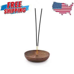 Round Wooden Aromatherapy Incense Holder (5" x 5" x 1")