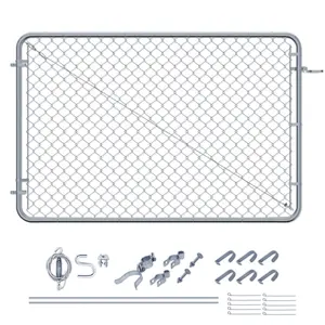 Adjust-A-Gate Fit-Right Adjustable Walk Gate Kit with Round Corner Frame, Gray