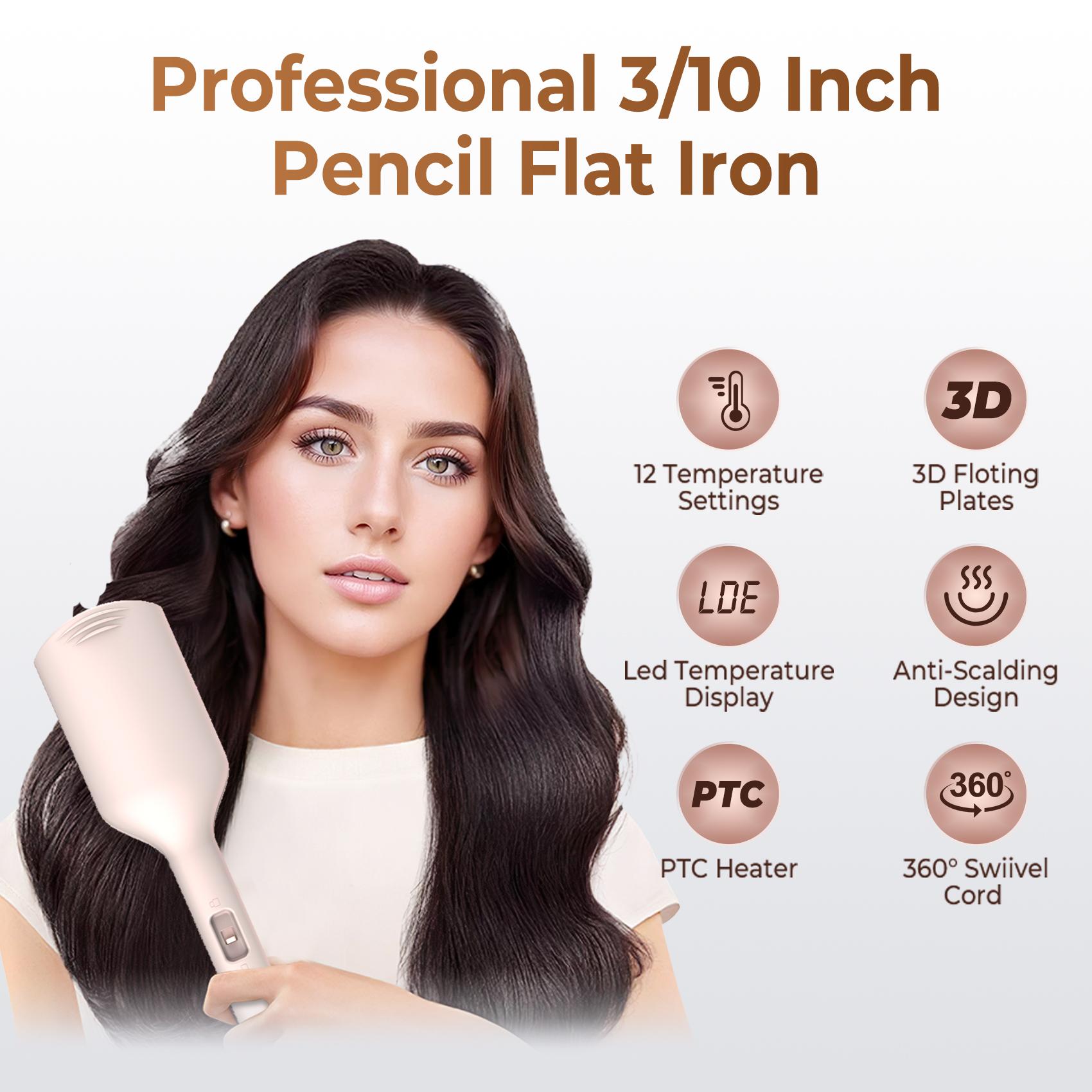 ATOPSKINS Ionic Deep Waver Curling Wand - Pink Personal Care Appliance for Curly Hair, Creates Natural Voluminous Beachy Curls Effortlessly, Hair Styler, Hair Curling Rod
