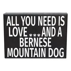 Jenny Gems Bernese Mountain Dog Gifts, All You Need is Love and a Bernese Mountain Dog, Shelf Decor and Wall Hanging, Made in USA