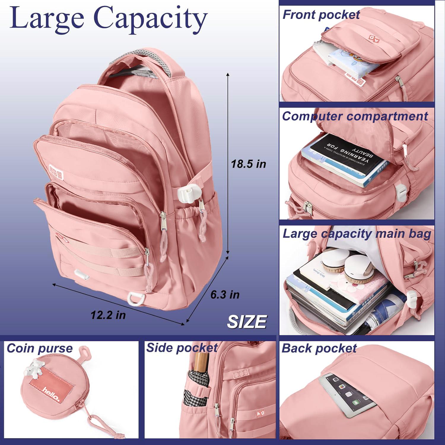 DAKIMOE Large School Backpack for Girls Boys Lightweight Spacious Kids Bookbag with Multiple Pockets for Middle School College DAKIMOE Large School Backpack for Girls Boys Lightweight Spacious Kids Bookbag with Multiple Pockets for Middle School College