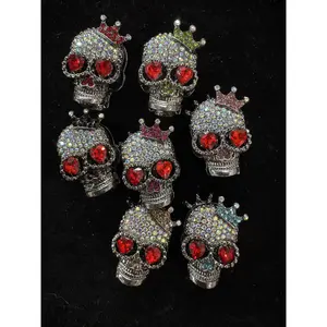 222-229 7PCS Skull Rhinestone Beads Set | Mixed & Solid Colors DIY Charms for Jewelry & Pens