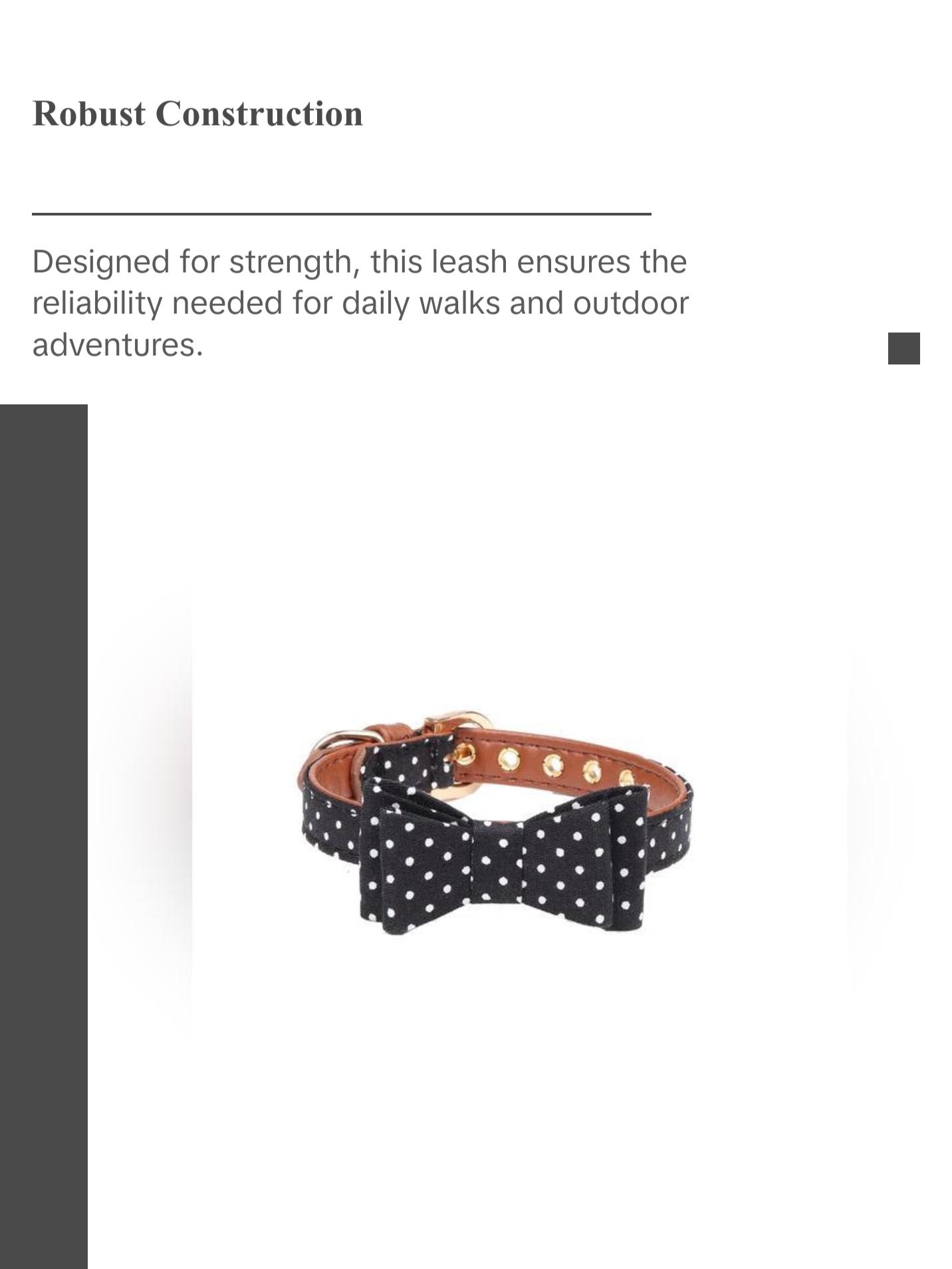 Polka Dot Collar Bandana Soft Leather Dog Leash