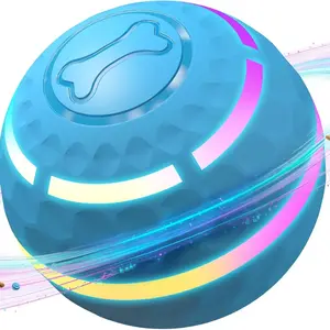 Interactive Dog Toys: Automatic Moving Dog Balls with LED Lights, Puppy Toy to Keep Them Busy, Shaky Dog Ball for Small,Medium,Large Dogs, Dog Toys for Aggressive Chewers,Rechargeable - (Blue)