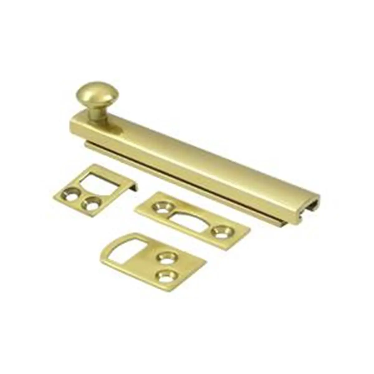 212 MAIN 4 in. Heavy Duty Solid Brass Security Bolt - Surface Mount, Concealed Screw, Contemporary Design, Bright Finish, Corrosion Proof, Weatherproof Sailing Water Sports Hardware, 1 Year Mechanical Warranty