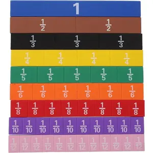 1 Set  Fraction Tile Montessori Math Materials for  Ages 9+, Learn Numerical Equivalence Manipulatives, Elementary School 4th Grade Math Learning Tools
